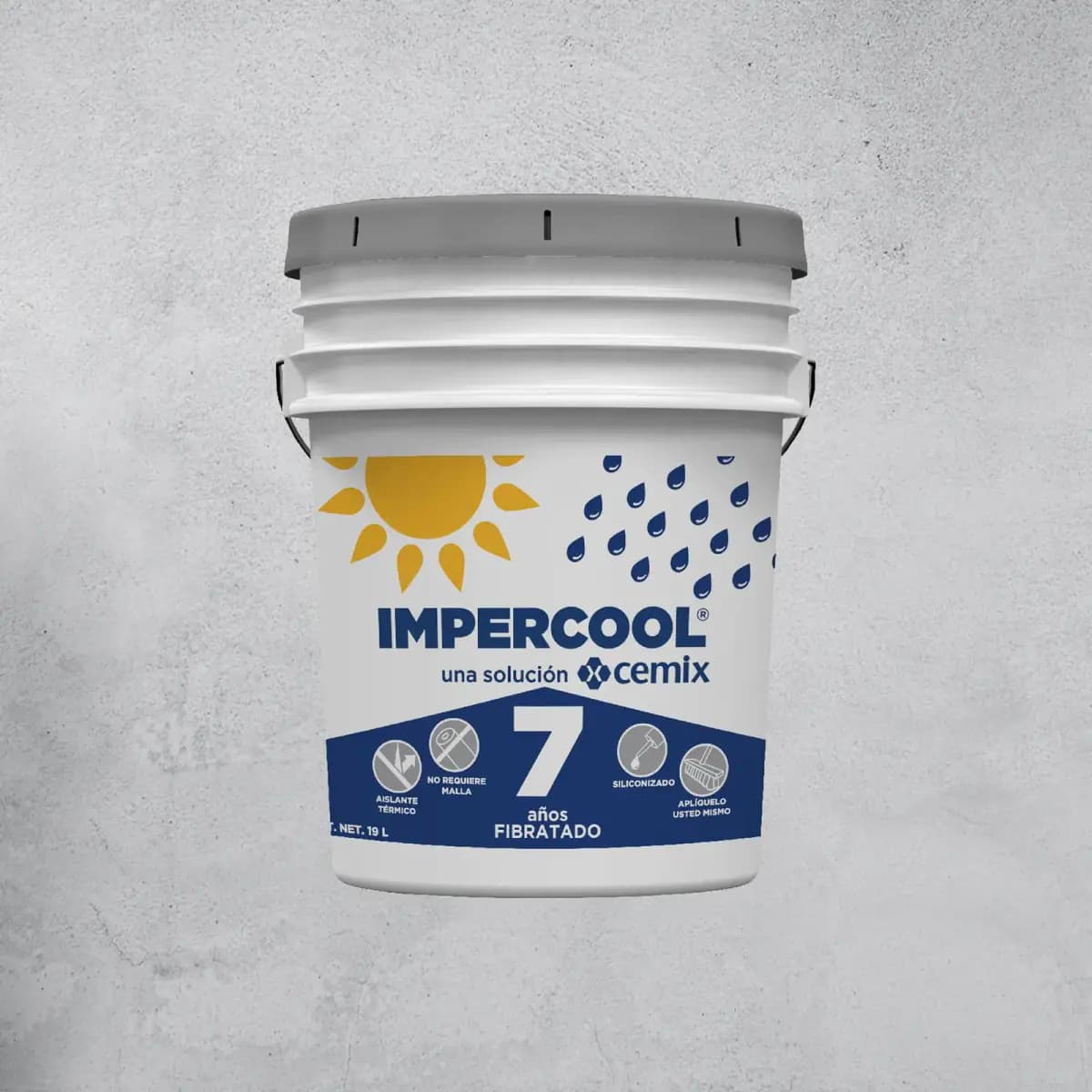 IMPERCOOL FIBRATADO BLANCO 7 AÑOS CUB 19 LT CEMIX