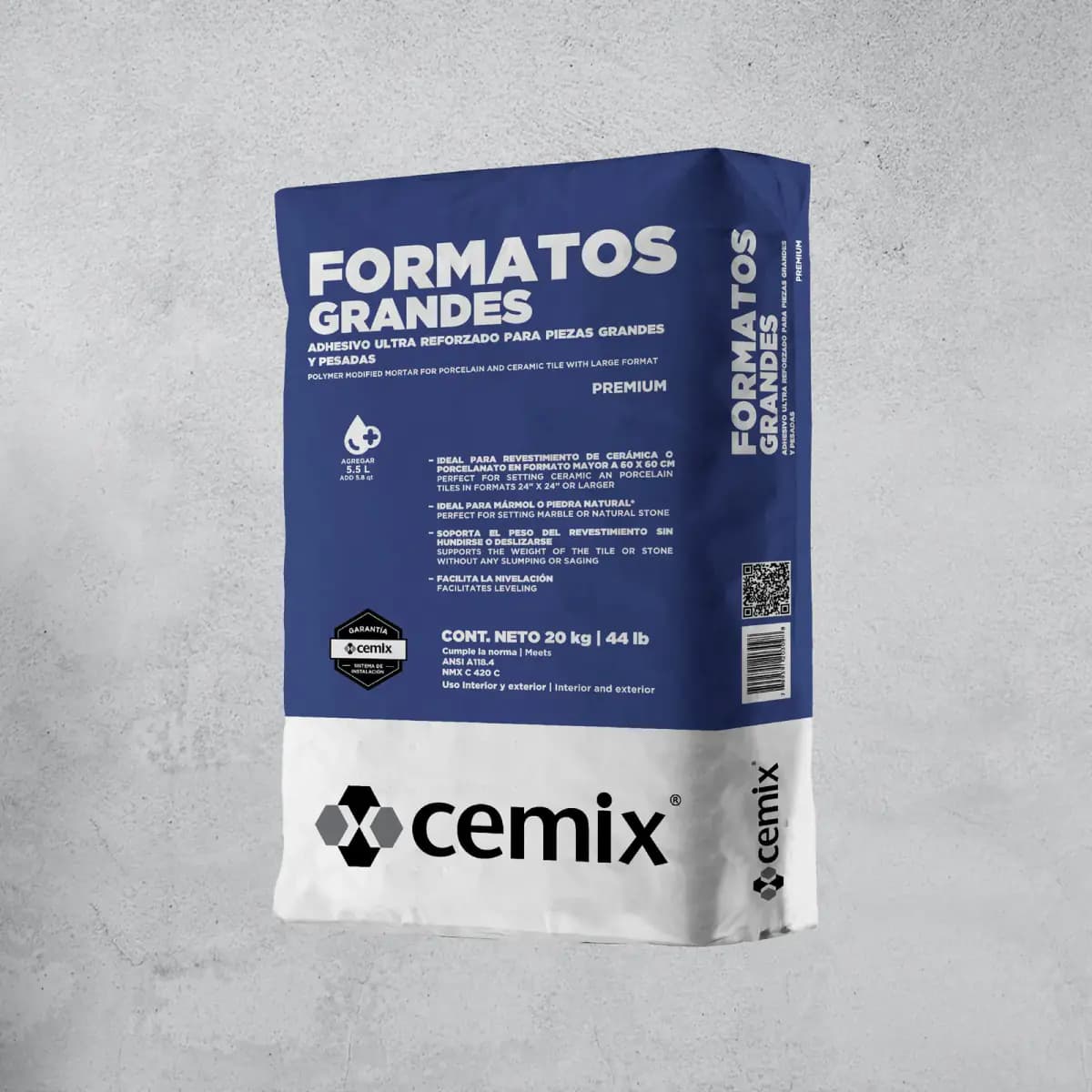 ADHESIVO FORMATOS GRANDES 20 KG CEMIX