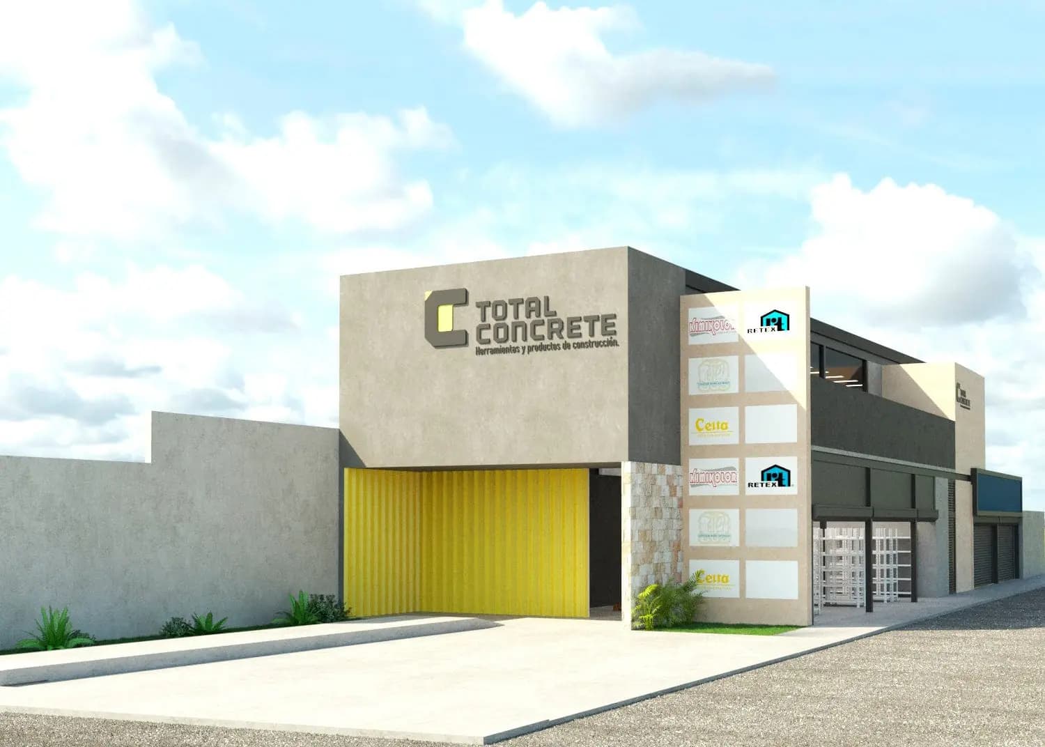 Fachada de una sucursal de Total Concrete
